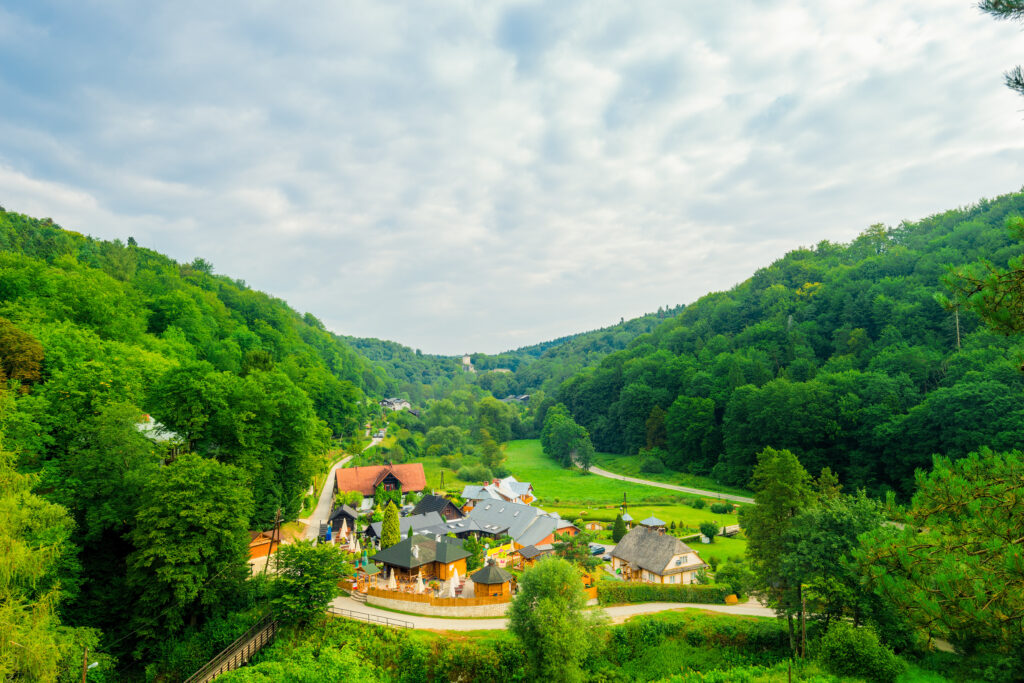 Widok na wieś Ojców