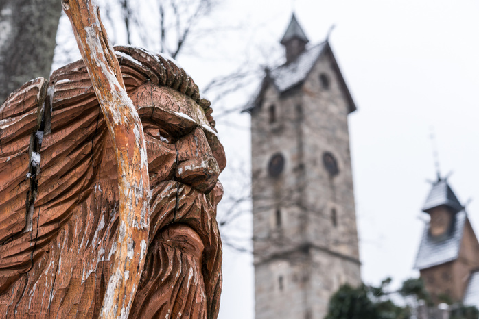 Rzeźba Liczyrzepy w Karpaczu, jeden z symboli Karkonoszy