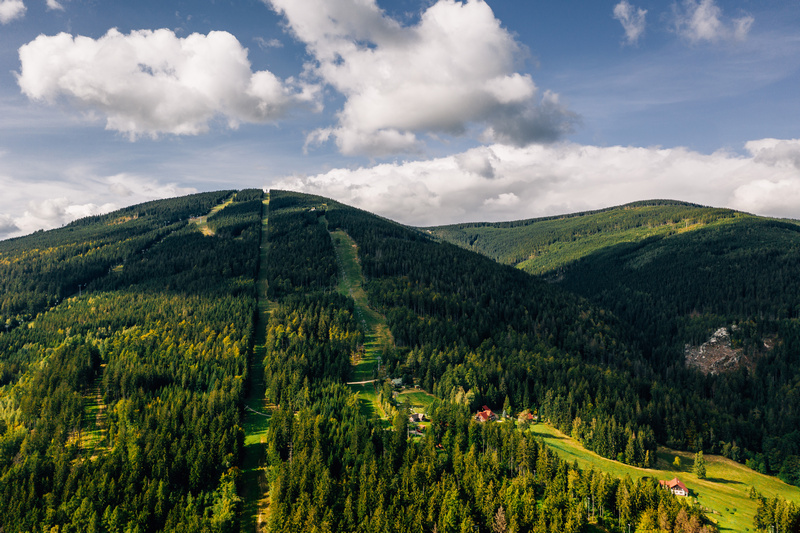 Widok z góry na Janskie Lazne