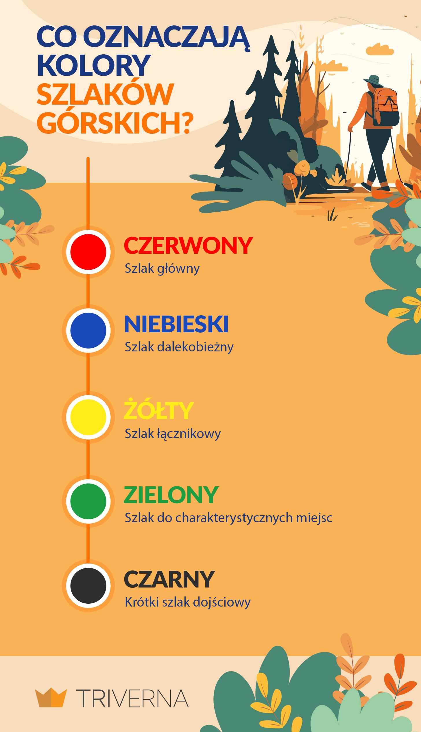Co oznaczają kolory szlaków - infografika