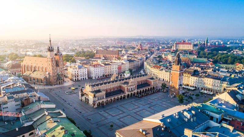 Krakowski rynek z lotu ptaka