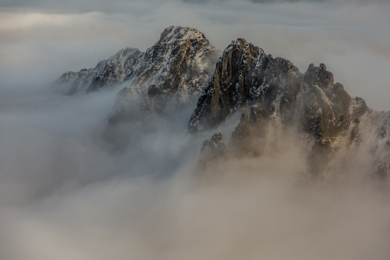 Widok na Tatry Wysokie z Mięguszowieckiej Przełęczy pod Chłopkiem