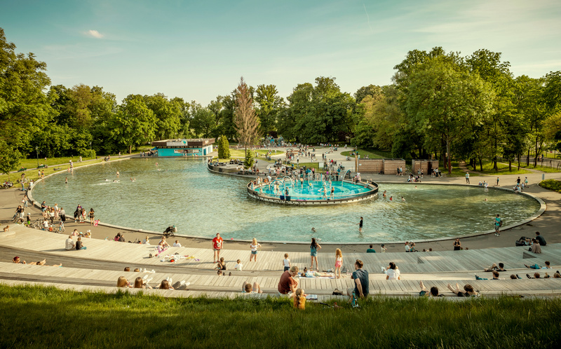 Wodny plac zabaw w Parku Jordana w Krakowie
