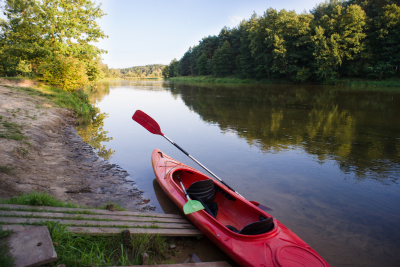 Kajak nad rzeką w woj. mazowieckim