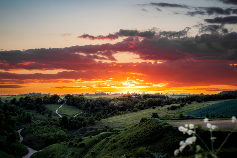 Zachód słońca na Ponidziu