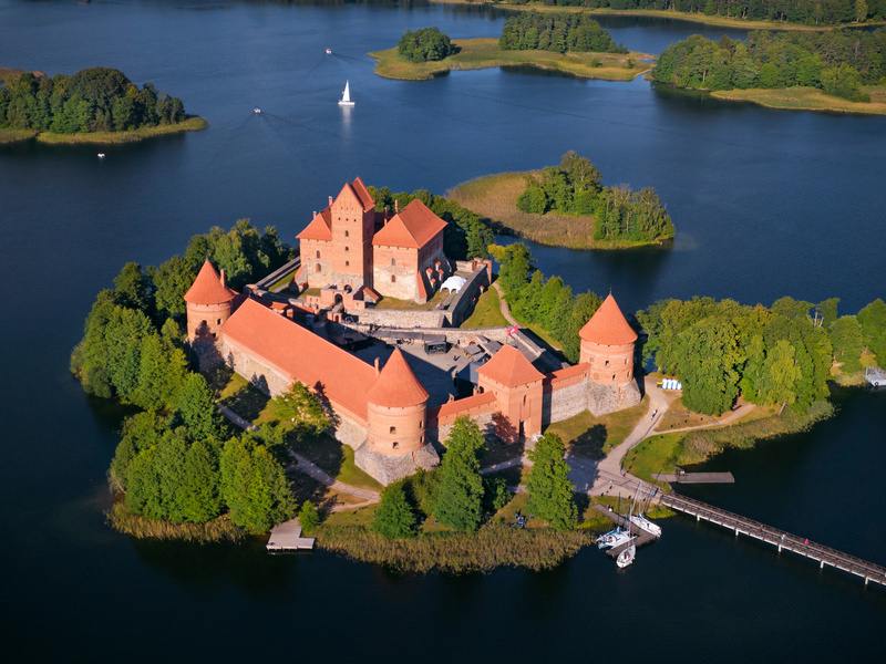 Pięknie położony zamek w Trokach na Litwie