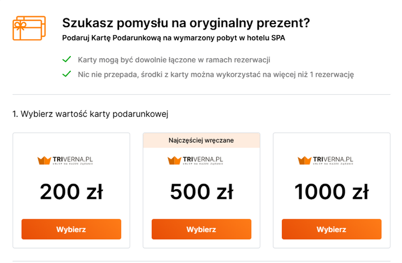 Karta podarunkowa Triverna
