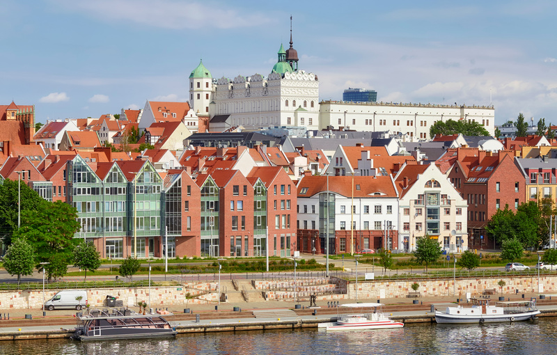 Panorama Szczecina od strony Odry