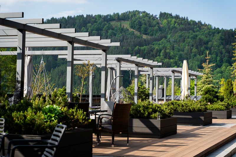Taras w polecanym hotelu w Szczawnicy
