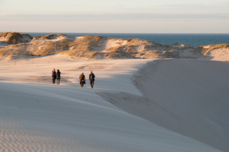 Turyści na wydmach w Słowińskim Parku Narodowym