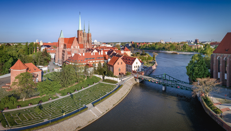 Ostrów Tumski z lotu ptaka