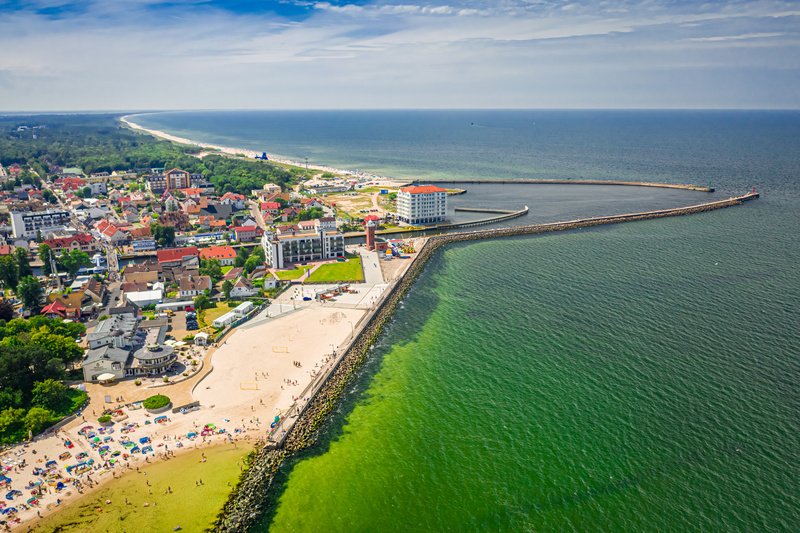 Plaża w Darłówku z lotu ptaka