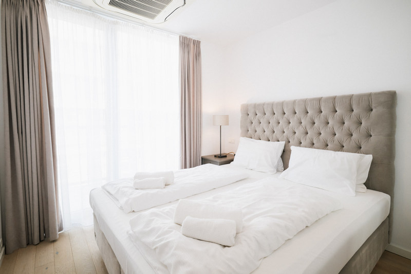 Sypialnia w apartamencie Deluxe z 1 sypialnią  w Dune Beach Resort w Mielnie