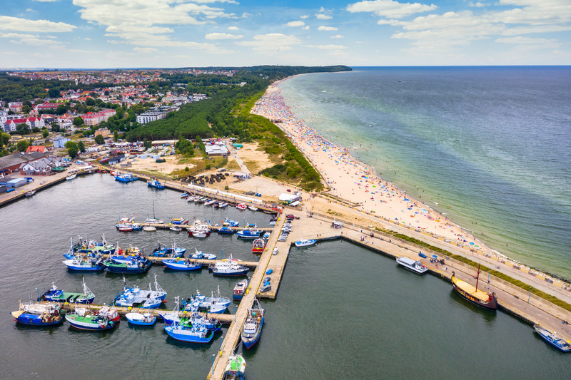 Port we Władysławowie z lotu ptaka