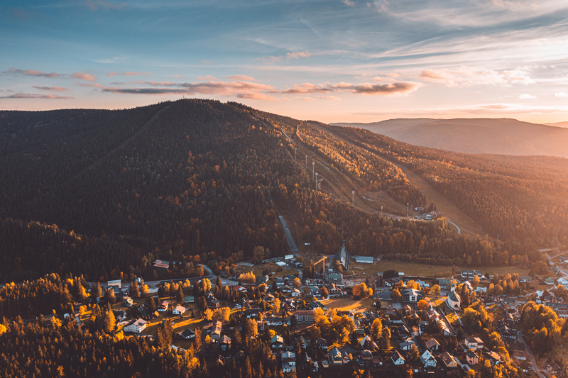 Widok z góry na Harrachov