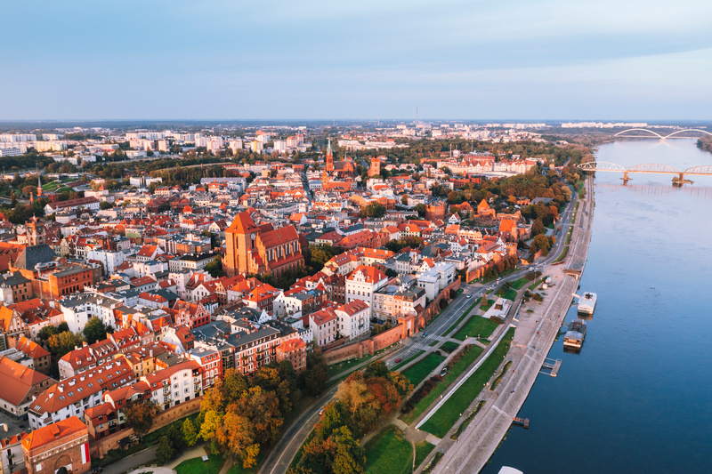 Panorama Torunia i Wisły