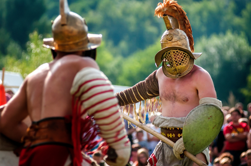 Rekonstrukcja walk gladiatorów podczas dorocznego święta "Dymarki Świętokrzyskie". Nowa Słupia
Show less
