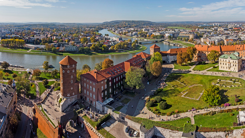Wisła płynąca przez Kraków
