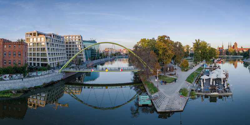 Wrocław - po prawej widoczna Wyspa Słodowa