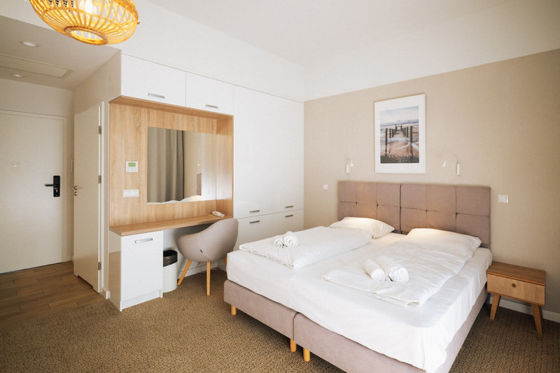 Pokój dwuosobowy w aparthotelu w Mielnie