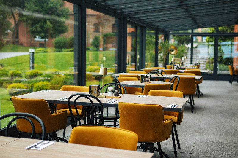 Taras restauracji w hotelu Zamek Gniew