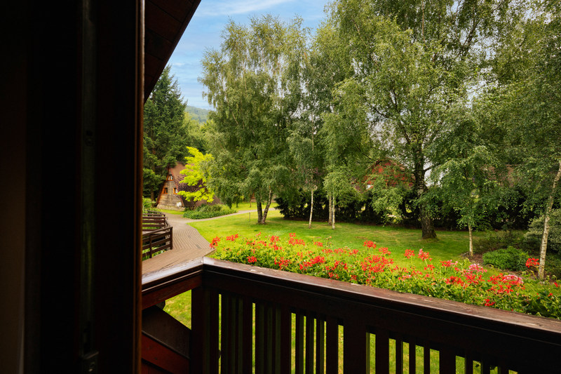 Widok z balkonu w hotelu Czarny Groń