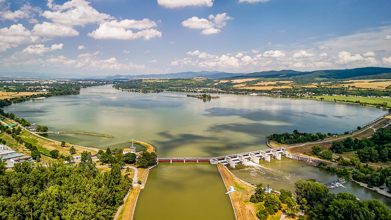Uzdrowisko termalne Piešťany widok z góry
