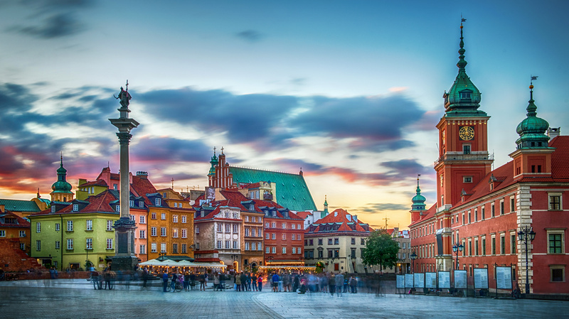 Warszawska starówka z Kolumną Zygmunta
