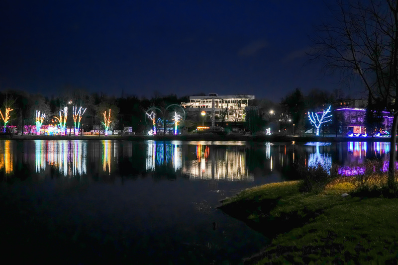 Widok Chorzowskiego Ogródu Świateł