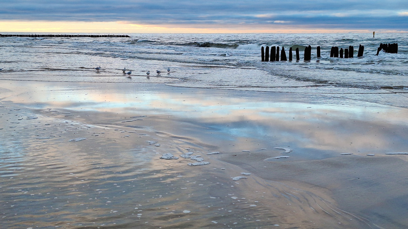 Plaża w Ustce zimą