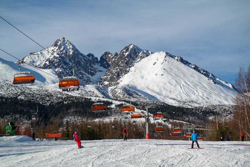 Stacja narciarska kolejka na Łomnicę