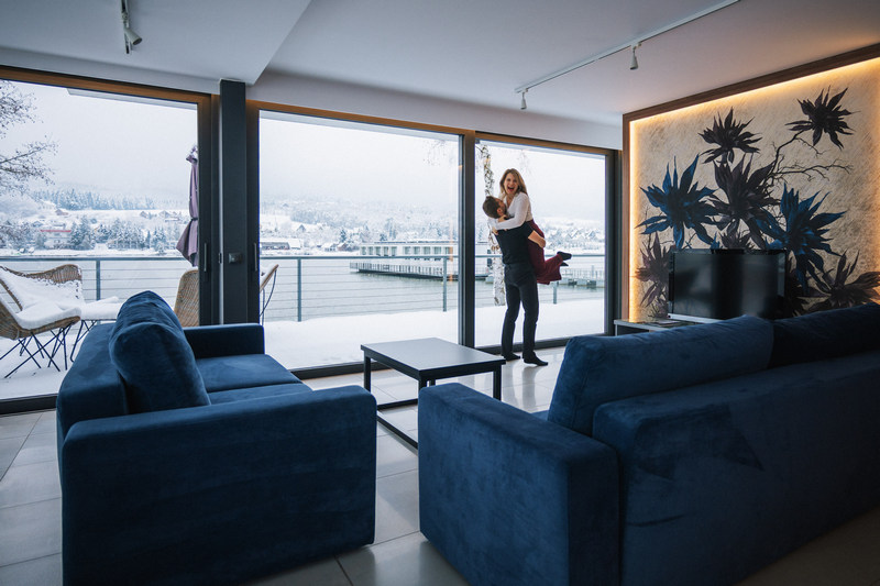 Pokój w hotelu z widokiem na Jezioro Rożnowskie