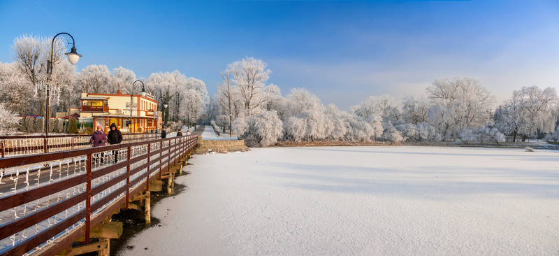 Inowrocławskie jezioro zimą