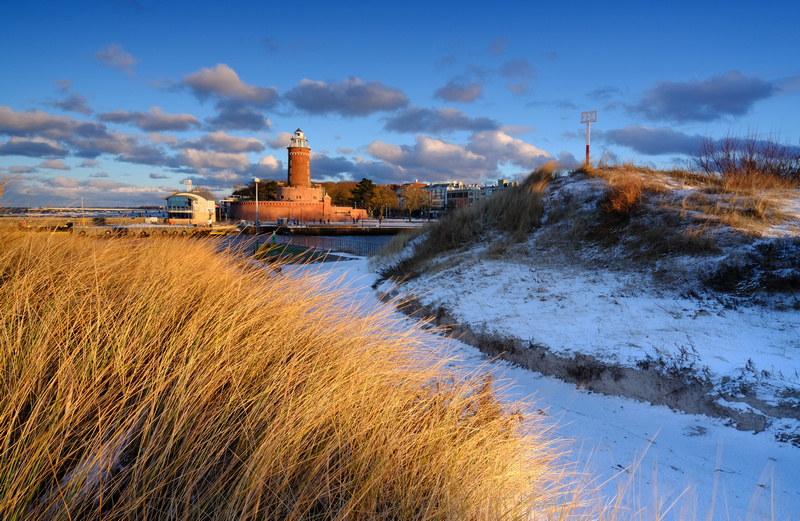 Latarnia morska w Kołobrzegu zimą