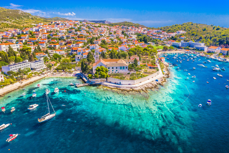 Widok wyspy Hvar z lotu ptaka