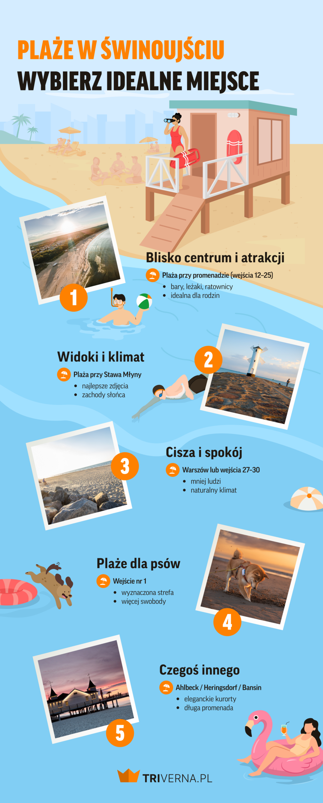 Plaże w Świnoujściu - infografika