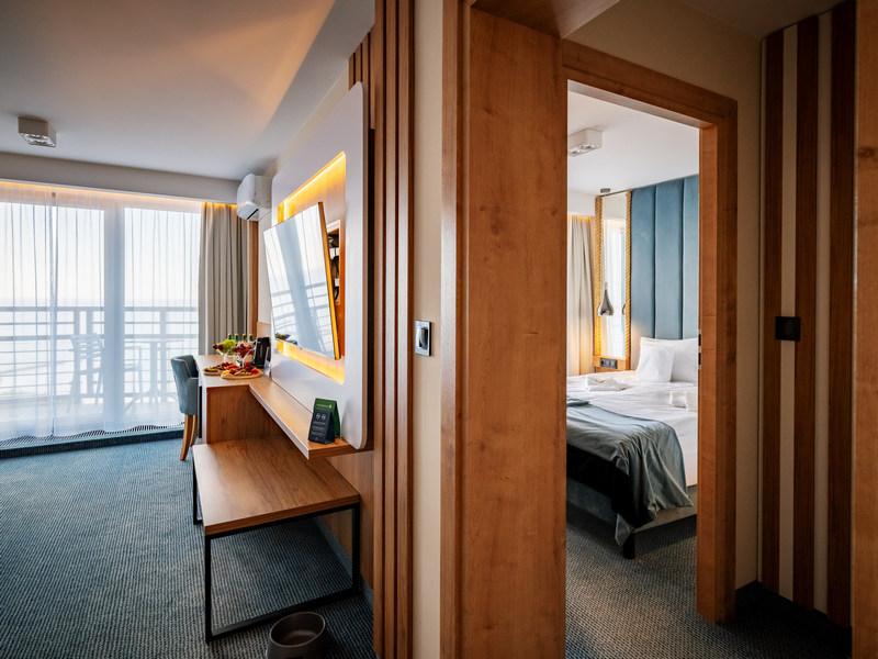 Studio z dwoma pokojami w hotelu nad morzem