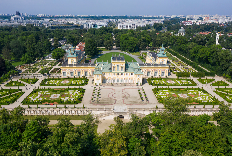 Pałac w Wilanowie panorama z góry