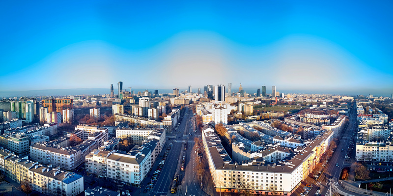 Panorama Ochoty w listopadowy poranek
