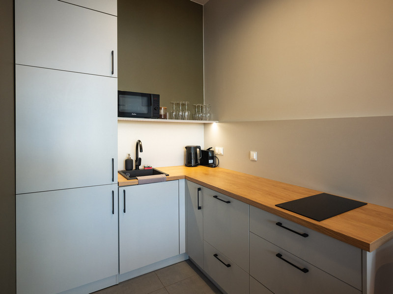 Aneks kuchenny w apartamencie nad Jeziorem Żywieckim
