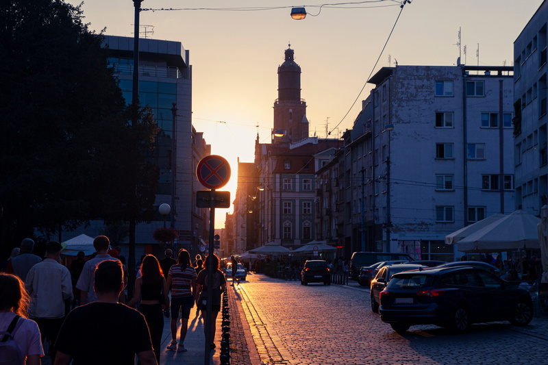 Letni zachód słońca we Wrocławiu