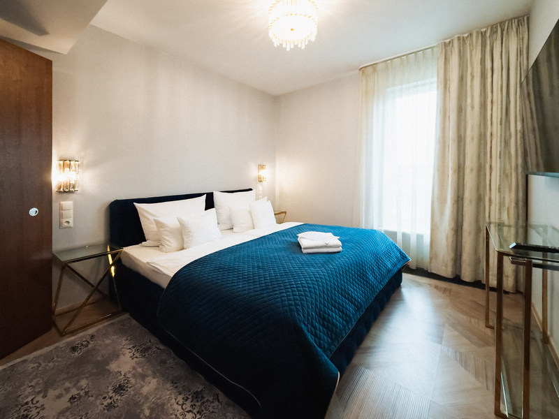 Sypialnia w apartamencie w hotelu Juvena nad morzem 