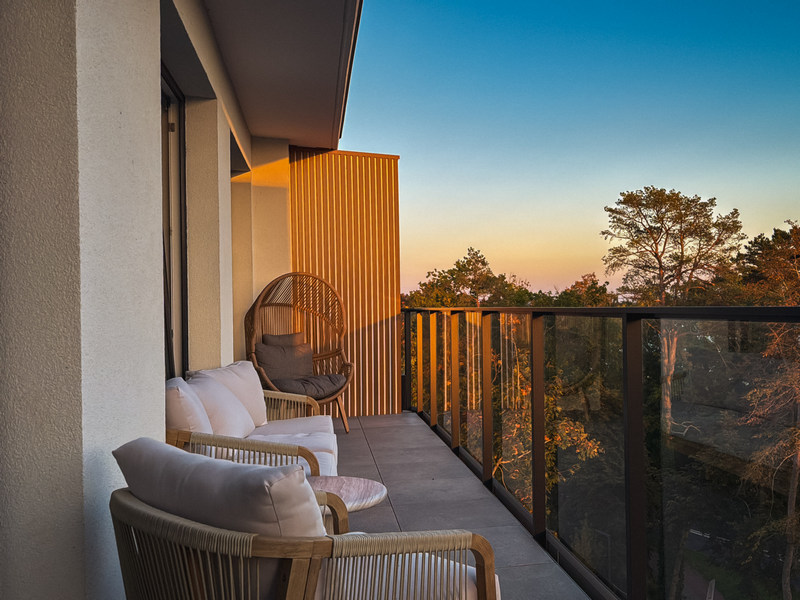 Widok z balkonu w ESSENSE Baltic Resort & SPA Dziwnów