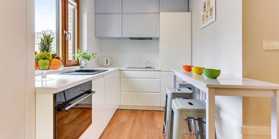 Nawet mniejsze apartamenty posiadają wyposażone aneksy kuchenne