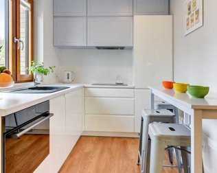 Nawet mniejsze apartamenty posiadają wyposażone aneksy kuchenne