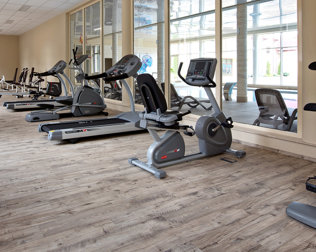 Sala fitness została wyposażona w różnorodny nowoczesny sprzęt