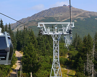 Kolejka na Śnieżkę działa przez cały rok po czeskiej stronie góry