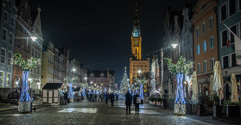 W okresie świątecznym Gdańsk jest pięknie dekorowany