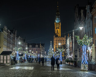 W okresie świątecznym Gdańsk jest pięknie dekorowany